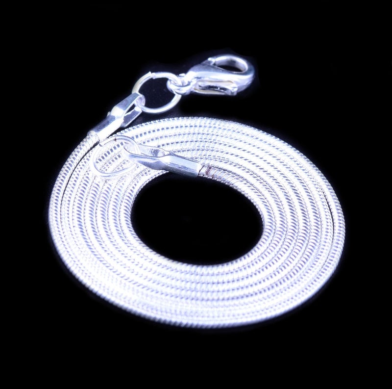 Cmidy Snake Chain Necklace White Brightening 24pcs 925 Silver Plated 1.2mm DIY Shining Link with Lobster Clasps for Jewelry Making (20 inch, Shining White Brightening) - Image 5